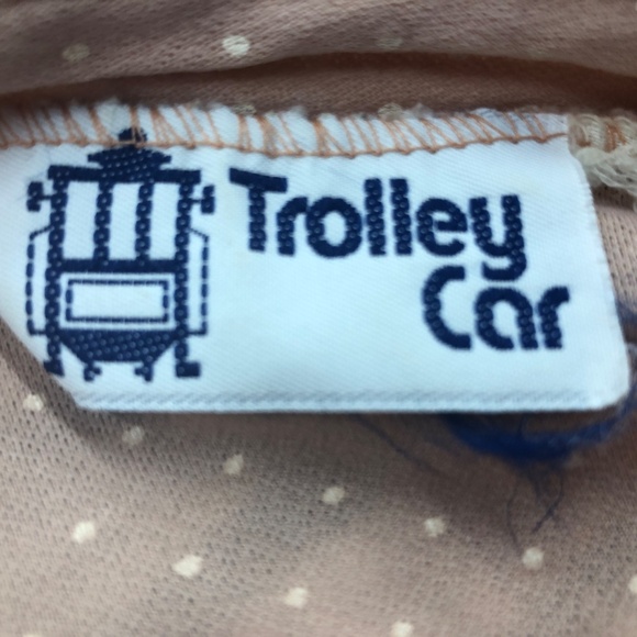 VTG 70s TROLLEY CAR Blush Pleated Bodice Button 3/4" Sleeve Secretary Dress L - Picture 11 of 13